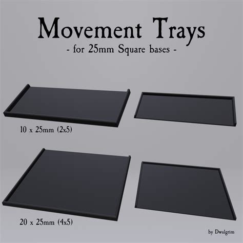 3d Printable Simple Movement Trays For 25mm Square Bases By Máté