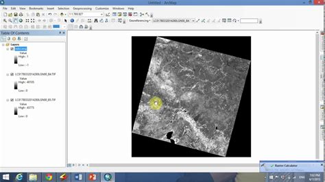 Landsat Ndvi Calculation Using Arcgis Raster Calculator Youtube