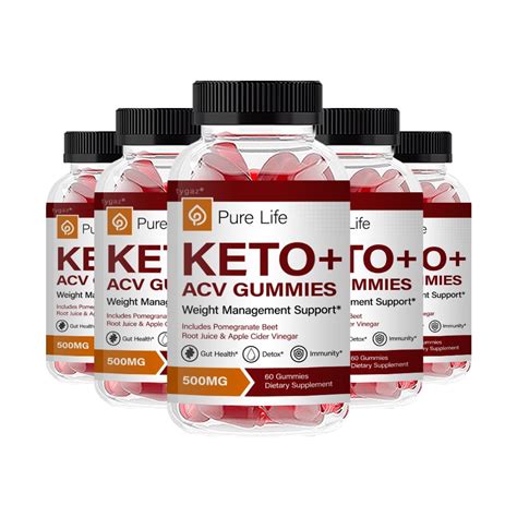 (5 Pack) Pure Life - Pure Life Keto+ ACV Gummies - Walmart.com