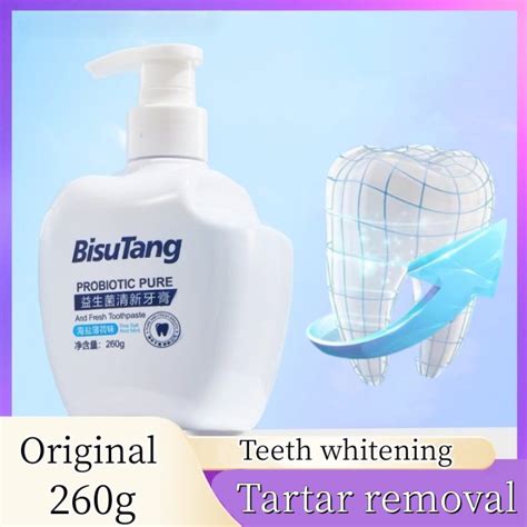 Probiotic Teeth Whitening toothpaste ubat pemutih gigi Remove Yellow Tartar Helicobacter flavus ...