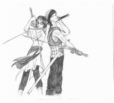 Zoro and Tashigi by ImNotHere - Fanart Central