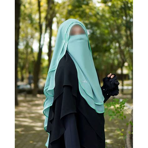 Two Layers Chiffon Niqab Saudi Niqab With Satin Ribbon Etsy