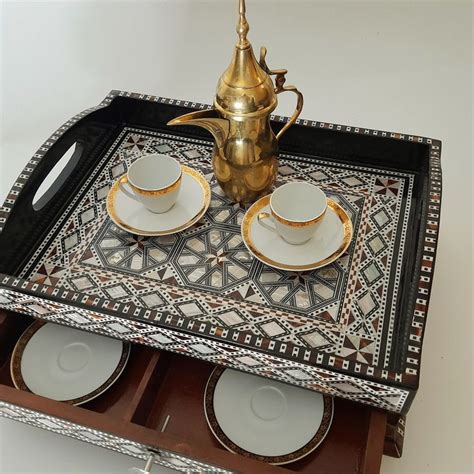 Decorative Tray Serving Tray Real Handmade Mosaic Mother Of Pearl Inlay