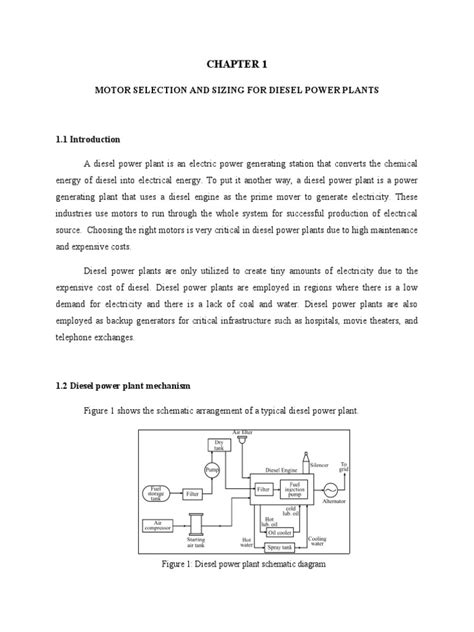 Motor Selection And Sizing For Diesel Power Plants Pdf Electric Motor Diesel Engine