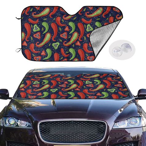 Jgfou Red Chili Windshield Sun Shades Car Sun Shade For Front Window