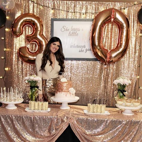 Th Birthday Rose Gold Backdrop Rose Gold Cake Table Classy Sequin