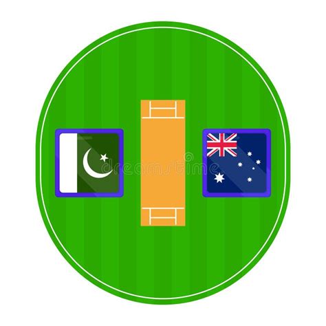 Cricket Stadium Illustration Vector Cricket Pitch Icons Vector Cricket