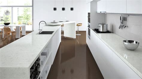 Caesarstone Visualizer Organic White Benchtops And Alpine Mist For