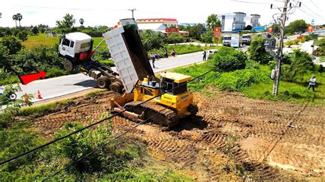 Incredible Heavy Dump Truck Unloading Stuck Help Recovery By Skiller