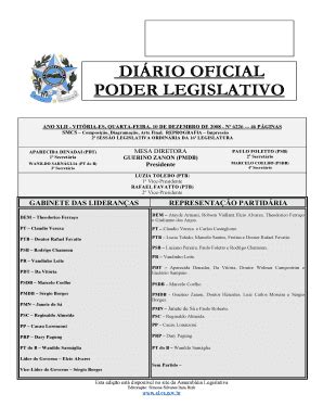 Fillable Online Al Es Gov Di Rio Oficial Poder Legislativo Assembl Ia