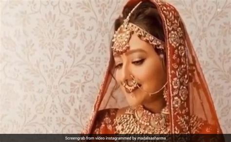 Mithun Chakraborty Daughter In Law Madalsa Sharma In Bridal Look Video