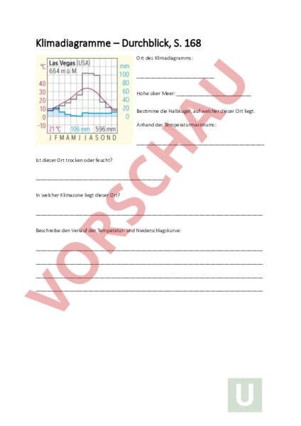 Arbeitsblatt Klimadiagramme Auswerten Geographie Anderes Thema