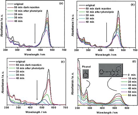 Temporal Evolution Of The Uv Vis Spectral Changes Upon The