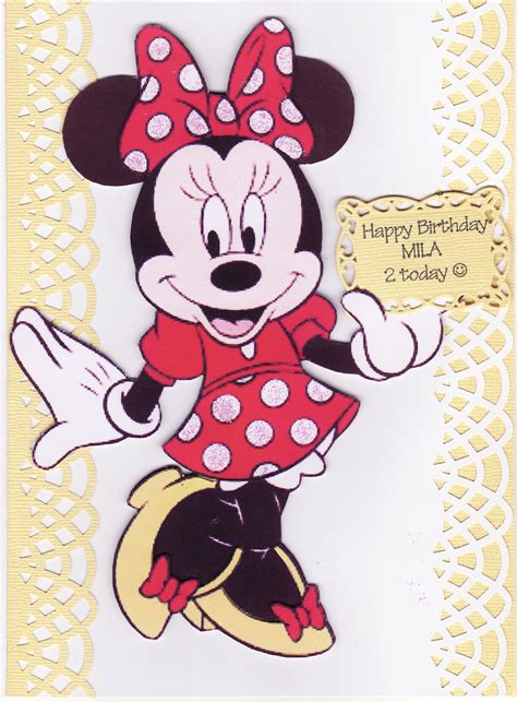 3D Minnie Mouse Birthday Card | Minnie mouse first birthday, Minnie ...