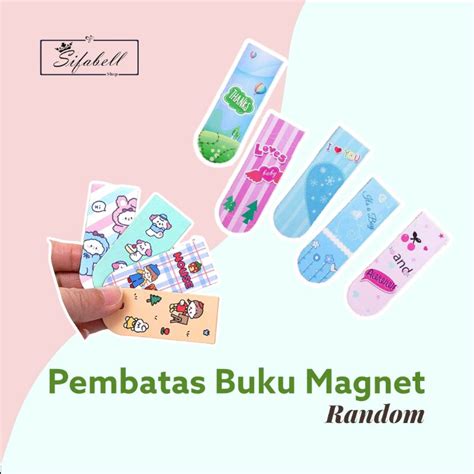 Jual Pembatas Buku Magnet Satuan Bookmark Magnet Sticky Note Motif