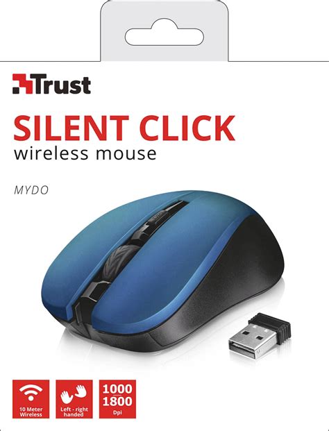 Souris Sans Fil Trust Mydo Silent Click Optique Bleu Pc S