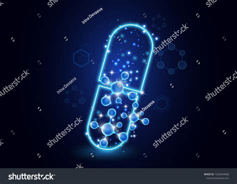 Abstract Neon Capsule Pill Molecules Concept Stock Vector (Royalty Free) 1520443460 | Shutterstock