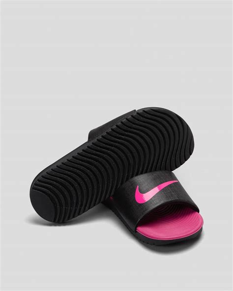 Shop Nike Girls Kawa Slide Sandals In Blackvivid Pink Fast Shipping