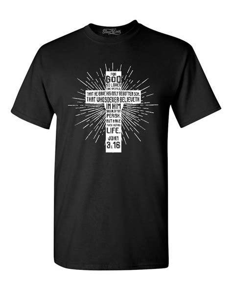 John 3 16 Bible Verse Cross T Shirt Christian Jesus Gospel Shirts