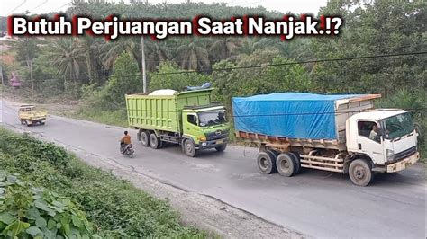 Adu Kekuatan Truck Hino Jember Vs Truck Isuzu Giga Di Tanjakan