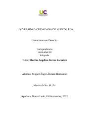 Jurisprudencia Actividad Docx Universidad Ciudadana De Nuevo Leon