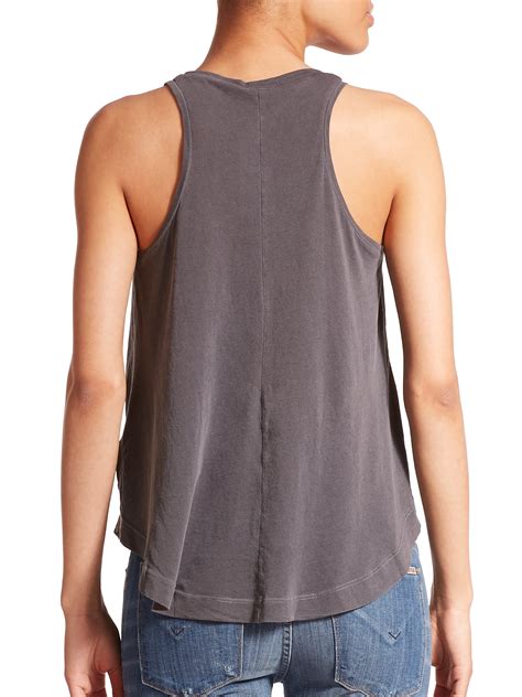 Splendid Supima Cotton Racerback Tank Top In Gray Lyst