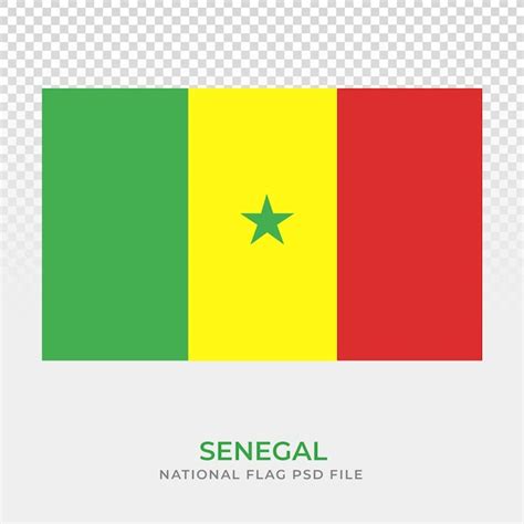 A bandeira do senegal é um arquivo png de bandeira nacional PSD Premium