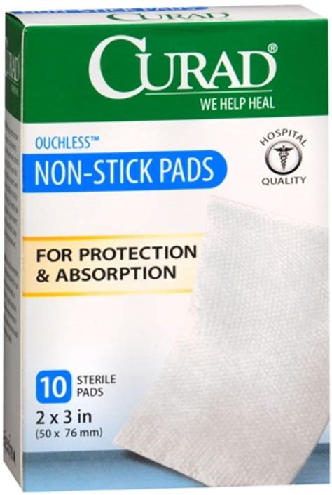 Curad Small Non Stick Pads For Wound Protection And Absorption 2 X 3