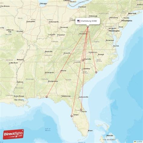 Direct flights from Clarksburg - 5 destinations - CKB, USA ...