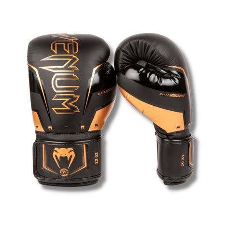 Venum Elite Evo Boxing Gloves Black Bronze