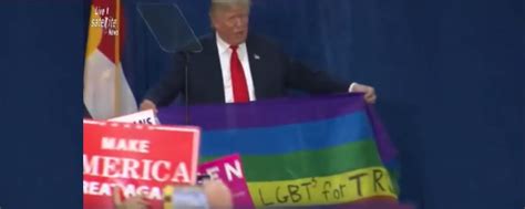 Trump Holds Lgbt Pride Flag For 10 Seconds At Rally Lgbt Conservatives