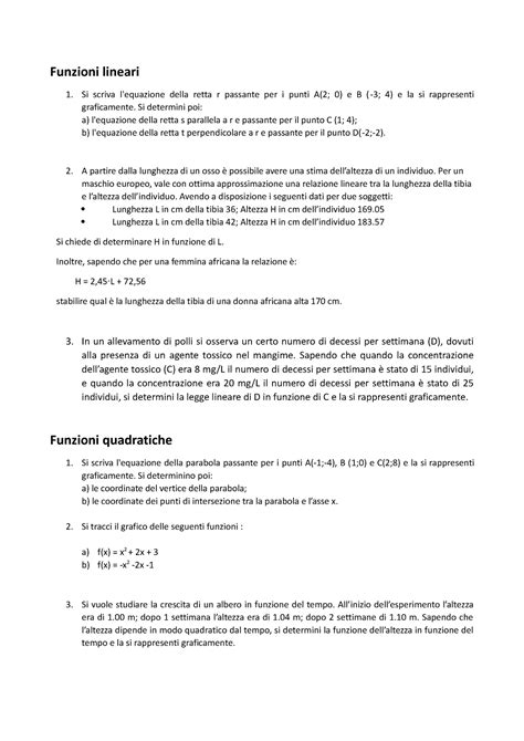 Coadiutore Didattico Funzioni Lineari Quadratiche E Polinomiali