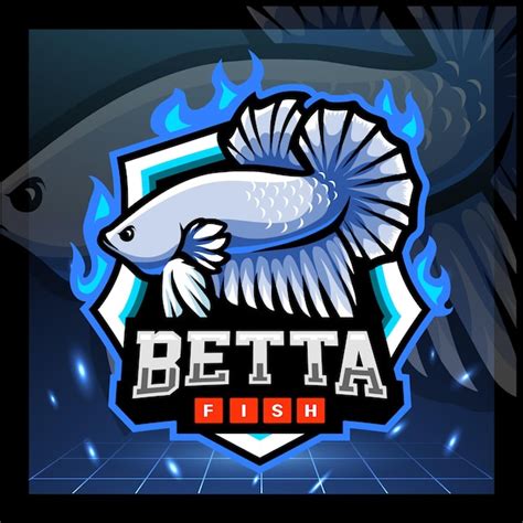 Design Do Logotipo Do Betta Fish Mascote Esport Vetor Premium