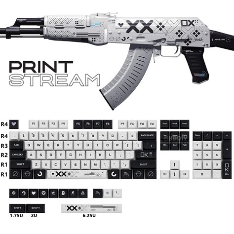 KBDiy 118 Keys Set Print Stream PBT Keycaps XDA Profile MX Switch DYE