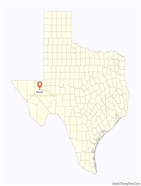 Map of Pecos city, Texas - Thong Thai Real