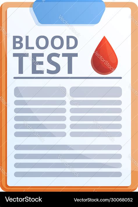 Blood test result icon cartoon style Royalty Free Vector