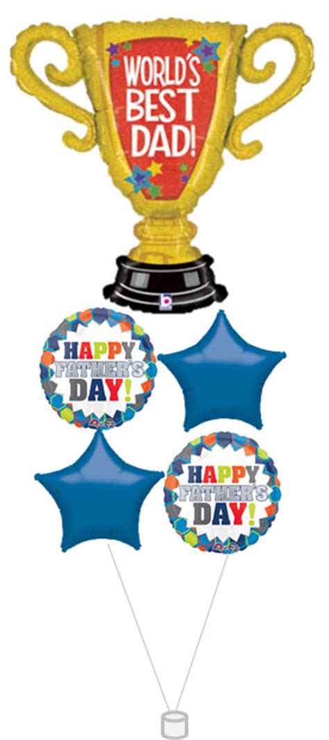 Balloon Worlds Best Dad Trophy Colourful Bouquet Simply Love