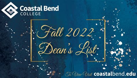 Deans List For Fall 2022 Announced Coastal Bend College