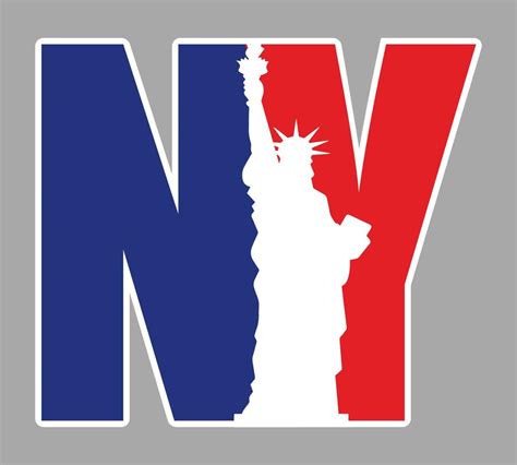 NY, New York Logo Type Icon with Statue of Liberty Vector Illustration ...