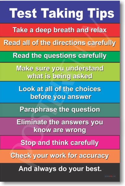 PosterEnvy - Test Taking Tips - Classroom Guide Poster (cm008)