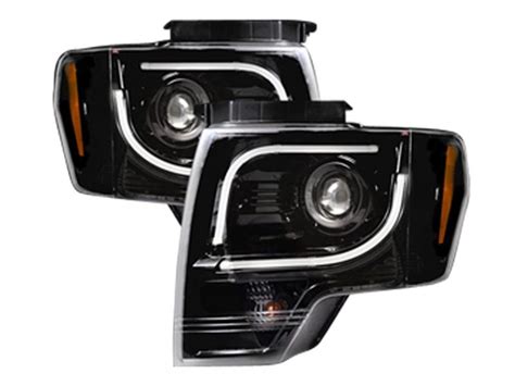 Recon Smoked Black DRL Projector Headlights 264190BKC RealTruck