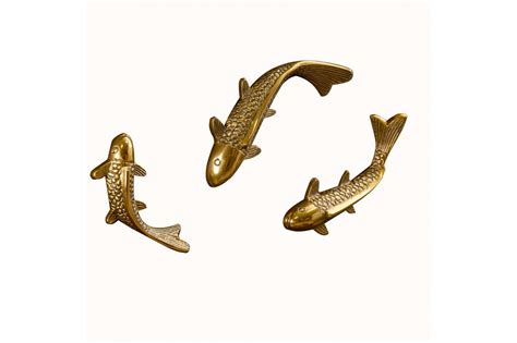 Feng Shui D Coration Murale Set De Poissons Koi Cm Antique Or