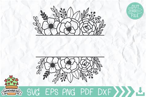 Split Floral Frame Svg Graphic By Wanchana365 Creative Fabrica