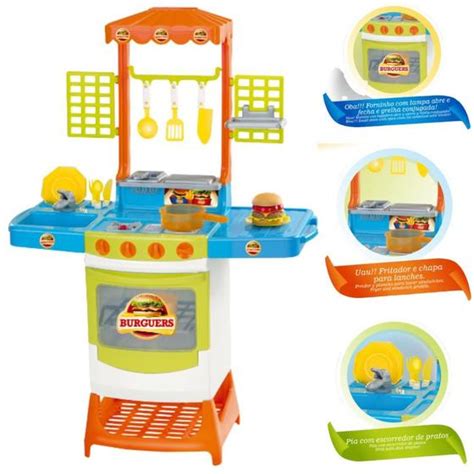 Cozinha Infantil Master Chef Hamburguer Menino E Menina Magic Toys