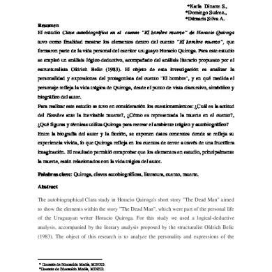 Clave autobiográfica en el cuento El hombre muerto de Horacio Quiroga