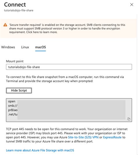 Creating And Mounting An Azure File Share