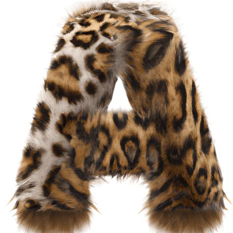 Alphabet Letter A Furry Leopard · Creative Fabrica