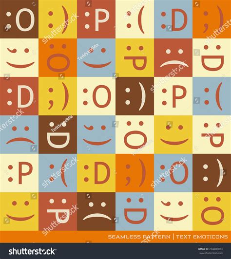 Seamless Vector Pattern With Emoticons Text Symbols 294400073