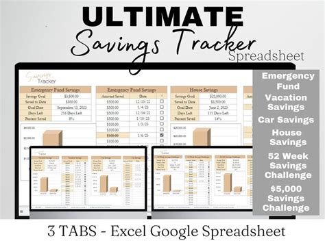 Savings Tracker Excel Sheet Savings Challenge Bundle Savings Tracker