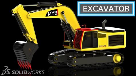 Model Excavator Assembly And Animation In Solidworks Youtube